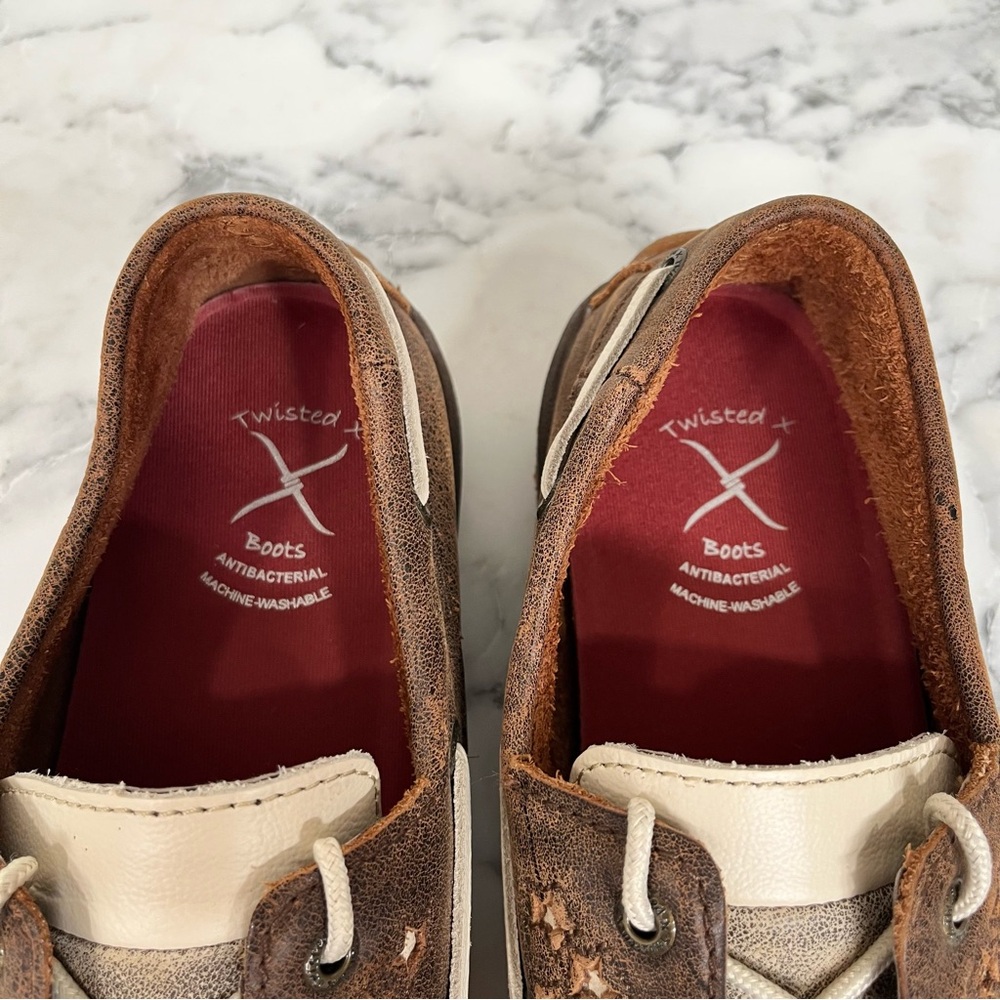 Twisted X Brown and Cream Women's Moccasins - Picture 10 of 12